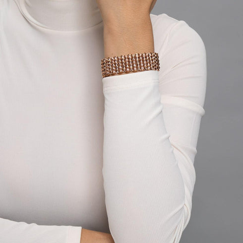 Baumfaultier-Glieder | Deluxe Kismet Armband | Weiß x Roségold
